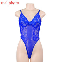 Sheer Lace Backless Bodysuit Women