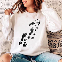 Woman O-neck Cat Funny Sweatshirt