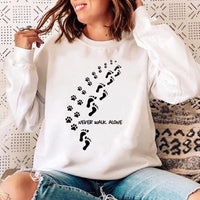 Woman O-neck Cat Funny Sweatshirt