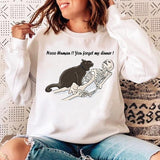 Woman O-neck Cat Funny Sweatshirt