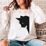 Woman O-neck Cat Funny Sweatshirt