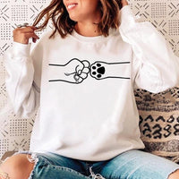 Woman O-neck Cat Funny Sweatshirt