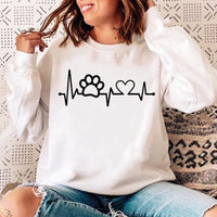 Woman O-neck Cat Funny Sweatshirt