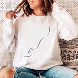 Woman O-neck Cat Funny Sweatshirt