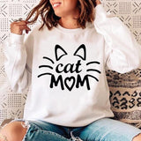 Woman O-neck Cat Funny Sweatshirt